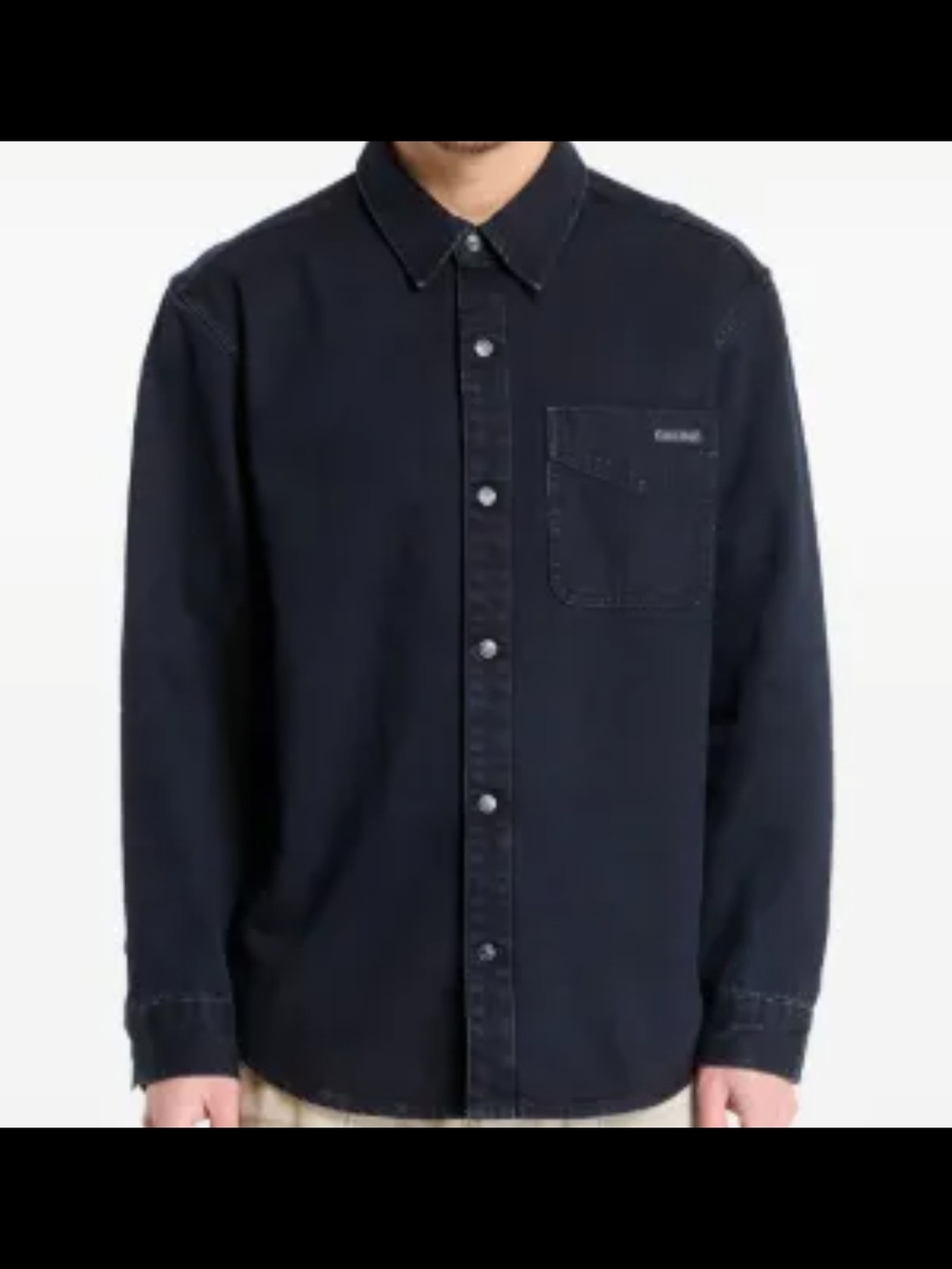 Calvin Klein Men's Dark Navy Button-Down Casual Shirt